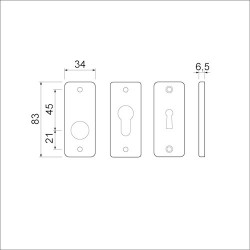 AMI PC-PLAAT 4RH 83X34X6,5MM F2