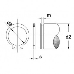 Borgring 57x2mm Voor As -...