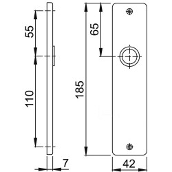 Hoppe Binnendeurschilden 185x42 F1