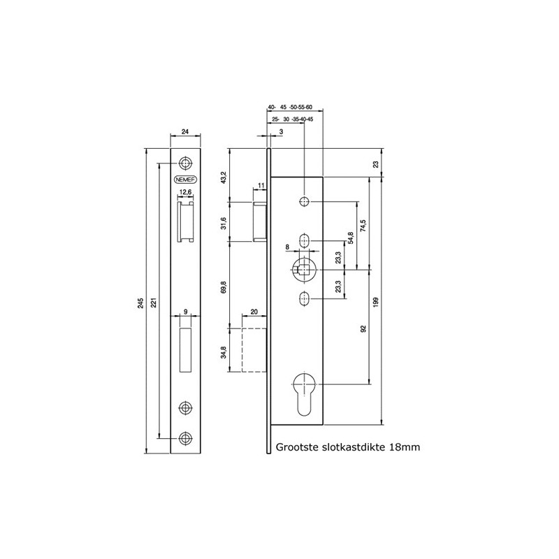 Slot 92 mm