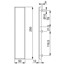 HOPPE LANGSCHILD 2235 250X50 GEH BL F1 SKG***