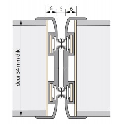 Alprokon F-Pendelnaald 411 - Brandwerend - 2400mm - Deurdikte 54mm - Voor 1 Deur