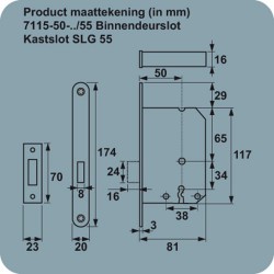 AXA KASTSLOT 7115/54U-50MM 2SL WITGELAKT