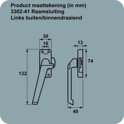 AXA RAAMSLUITING 3302-41 M NOK F2 LS