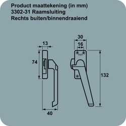 AXA RAAMSLUITING 3302-31 M NOK F2 RS