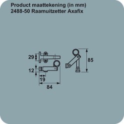 AXAFIX 2488-50 84MM RVS/ZWART HOUT