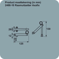 AXAFIX 2488-10 125MM RVS/ZWART HOUT