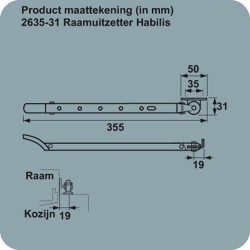 AXA UITZ HABILIS 2635 30CM KH RVS+ZWART