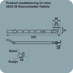 AXA UITZ HABILIS 2635 30CM NH RVS+ZWART