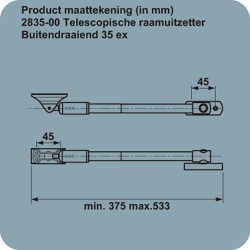 AXA TELEUITZETTER 2835-00 375MM BU GRIJS