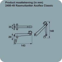 AXAFLEX 2480 14CM RVS LS DRAAIEND HOUT