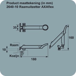 AXAFLEX 2640-10 18CM RVS/ZWART HOUT