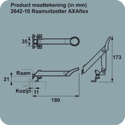 AXAFLEX 2642-10 18CM RVS/ZWART SMALHOUT