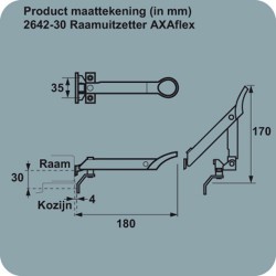 AXAFLEX 2642-30 18CM RVS/ZWART METAAL