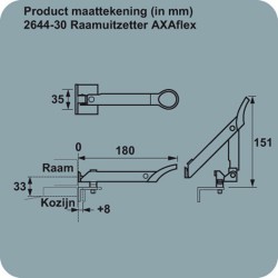 AXAFLEX 2644-30 18CM RVS/ZWART METAAL