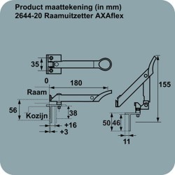 AXAFLEX 2644-20 18CM RVS/WIT9010 KUNSTST