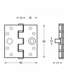 Intersteel Kogellagerscharnier 89x89 RVS SKG***