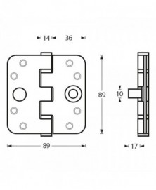 Intersteel Kogellagerscharnier 89x89 RVS SKG***