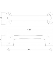 Meubelgreep 140 mm nikkel mat