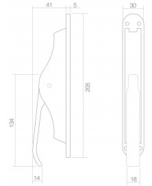 Deurespagnolet messing gelakt