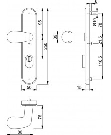 Hoppe buitenschild 33FD/3236za pc92 f1