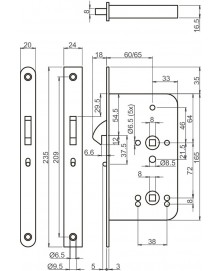 Lips Schuifdeur/Wc-slot 2488/17T24-60 Wc72X8