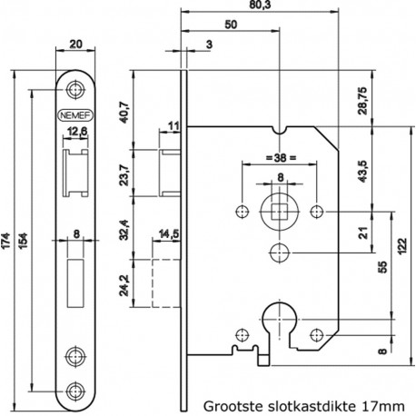 4TECX D+N-SLOT 1269/17U-50MM PC55