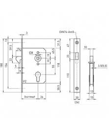 Mauer Schuifdeurslot 3215 PC55mm