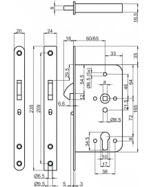 Lips Schuifdeur Slot 2477/17T24-60 Pc72 Zsp