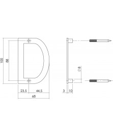 Huisletter D rvs geborsteld 100 mm