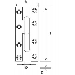 DX Paumelle 140X70mm Verzinkt DIN Links