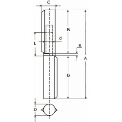 DX Aanlaspaumelle 80X12mm Blank staal