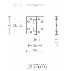 Formani BASIC kogellagerscharnier LBS7676 mat RVS