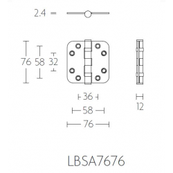 Formani BASIC kogellagerscharnier LBSA7676 mat RVS