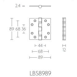 Formani BASIC kogellagerscharnier LBS8989 mat RVS