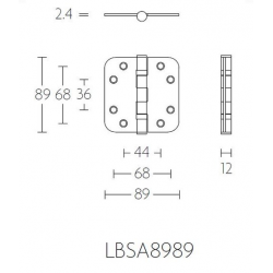 Formani BASIC kogellagerscharnier LBSA8989 mat RVS