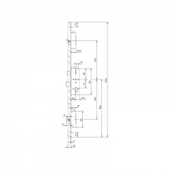 KFV Meerpuntssluiting 2502W268 - Cilinderbediend - DM 55 - PC 72 - 1700mm - D1/2/3/4 - SKG ***