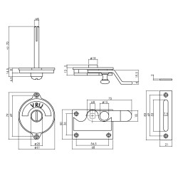 WC-overslag chroom mat maattekening