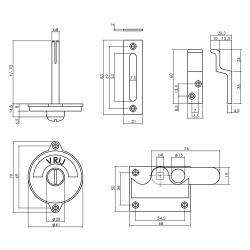 WC-overslag mat zwart maattekening