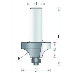 Kwartrondfrees 76-8 R4,8mm...