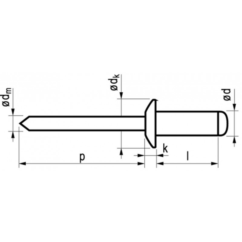 Popnagel Alu/Stl 1031 5X10Mm 500