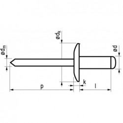 Popnagel Alu/Stl 1033 Xgr Kop 4