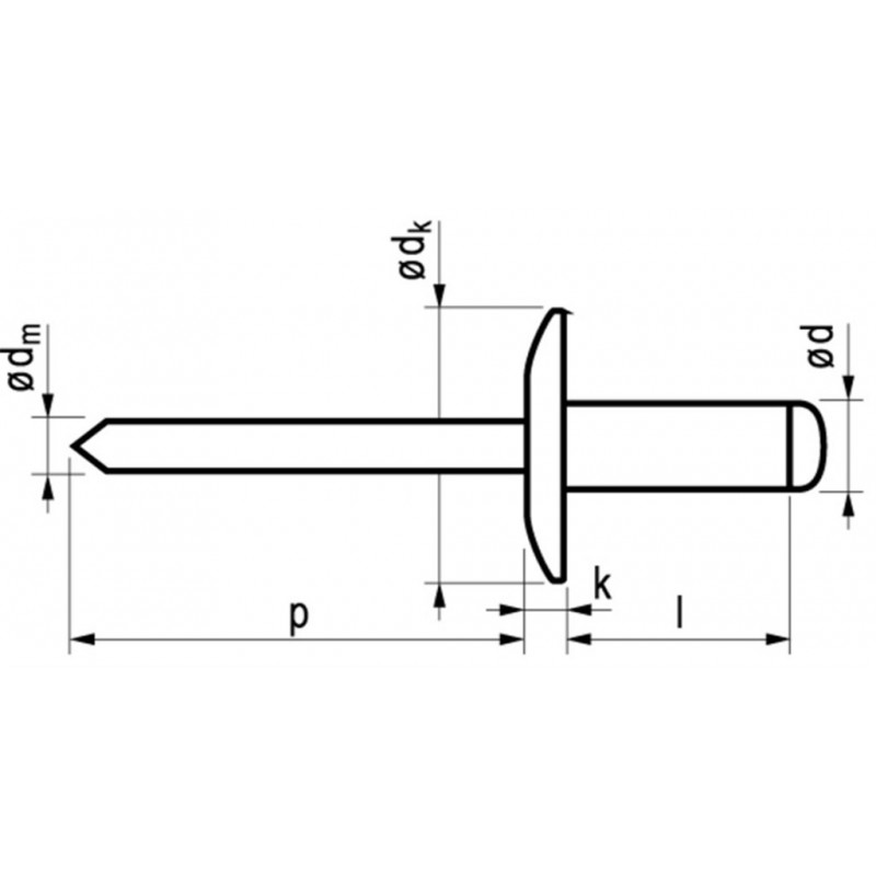 Popnagel Alu/Stl 1033 Xgr Kop 4