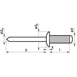 Popnagel Groeven Alu/Stl 1601 4