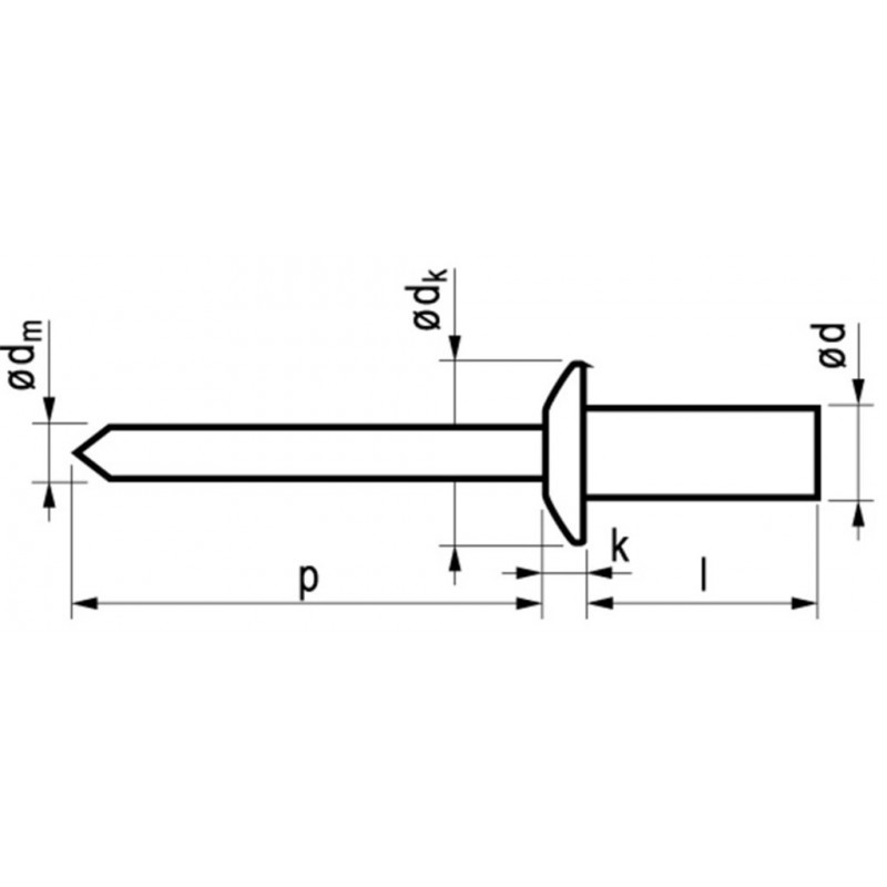 Popnagel Stl/Stl 1241 Dicht 4X8Mm 500