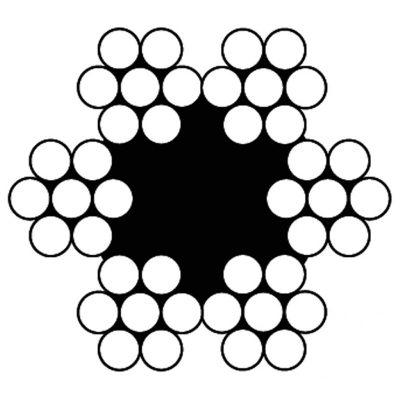 Staalkabel 607 5Mm 6X7+1Twk Verz 50M