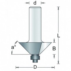 Hoekfrees 187-12 45Gr Hm+Lager As 12Mm