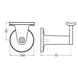 HERMETA LEUNINGH 3515 75MM ZUIL HOL M8F1