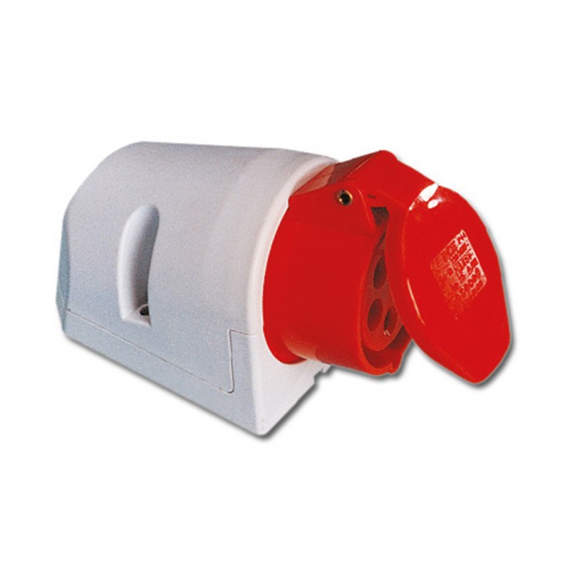 Cee-17 Wandcontactdoos 380V 16A 5-P Rood