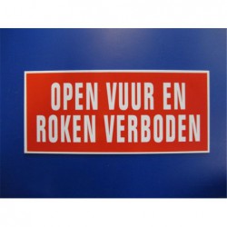 Bord 15X35 Pvc Open Vuur/Roken Verboden